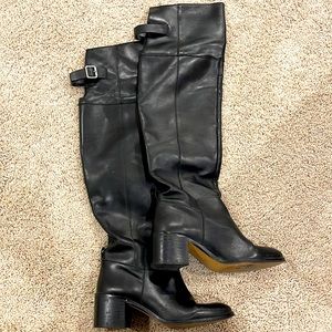 Zara BASIC over the knee leather boots